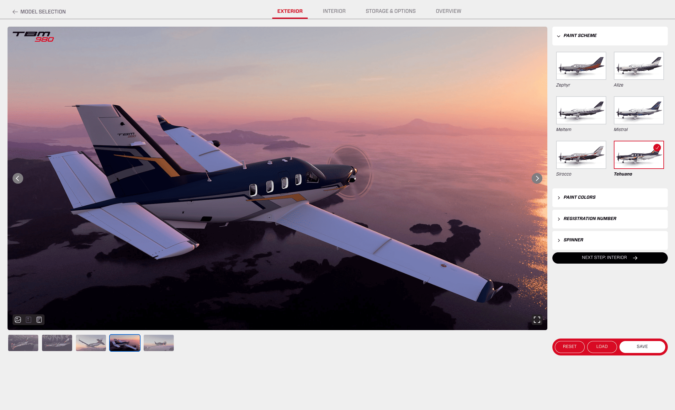 Configurateur TBM - Couché de soleil