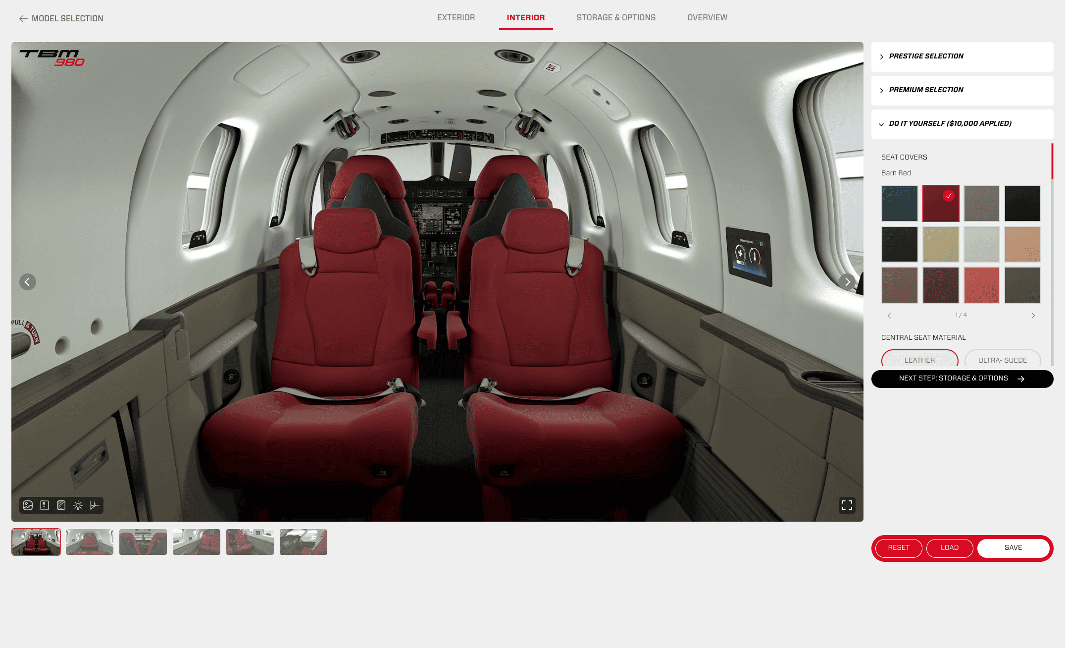 Configurateur TBM - Intérieur